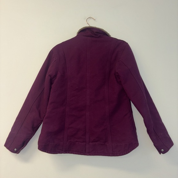 Carhartt For Women Sherpa Lined Canvas Jacket Plum Purple Workwear Size XS - Picture 9 of 10